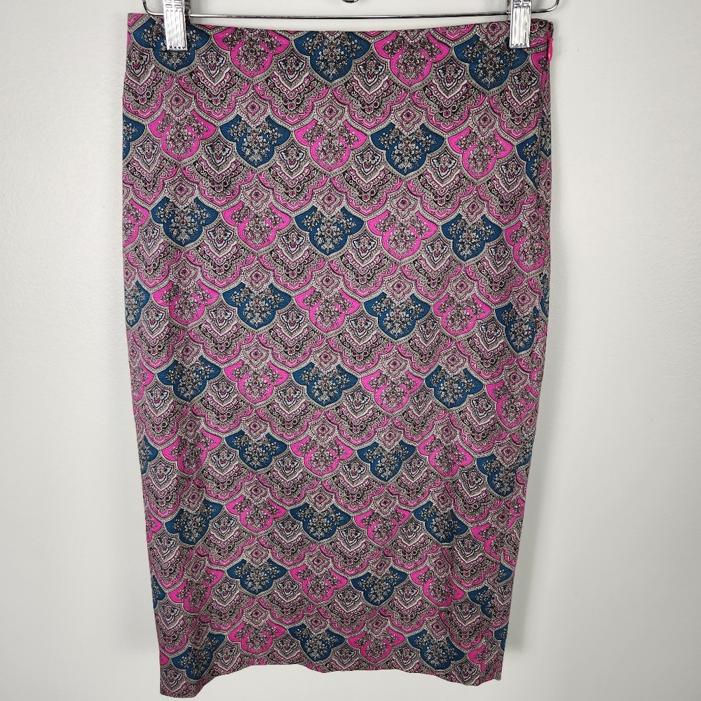 NWOT The Limited Scallop Paisley‎ Mandala Print Pencil Skirt Size 4 #628